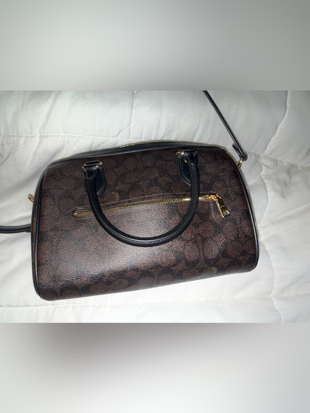COACH ROWAN SATCHEL BAG IN SIGNATURE CANVAS - Picture 7 of 7